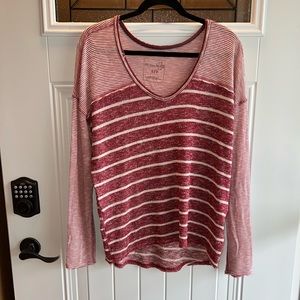 We the Free Red & White Striped Top Size Small